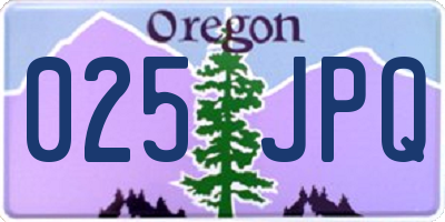 OR license plate 025JPQ
