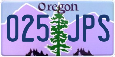 OR license plate 025JPS
