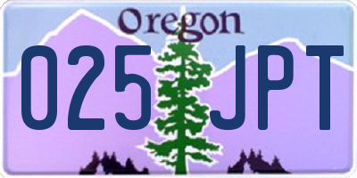 OR license plate 025JPT