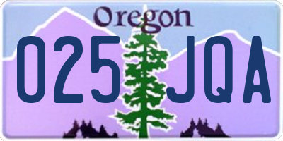 OR license plate 025JQA