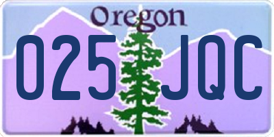 OR license plate 025JQC
