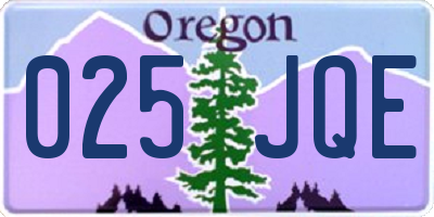 OR license plate 025JQE