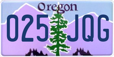 OR license plate 025JQG
