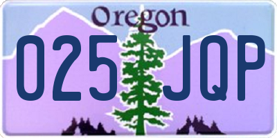 OR license plate 025JQP