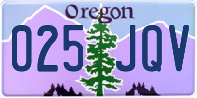 OR license plate 025JQV
