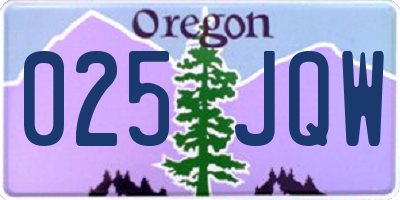 OR license plate 025JQW