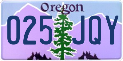 OR license plate 025JQY