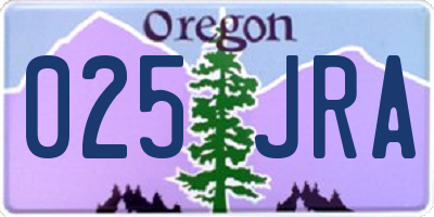 OR license plate 025JRA