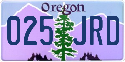 OR license plate 025JRD