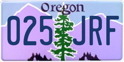 OR license plate 025JRF