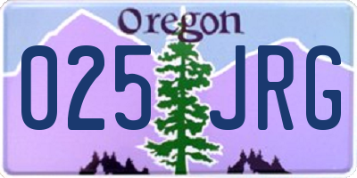 OR license plate 025JRG