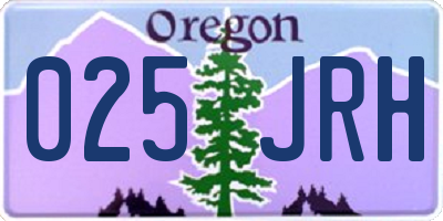 OR license plate 025JRH