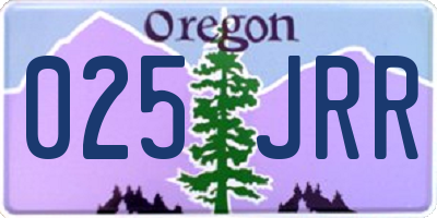 OR license plate 025JRR