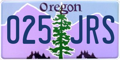 OR license plate 025JRS