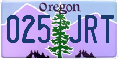 OR license plate 025JRT