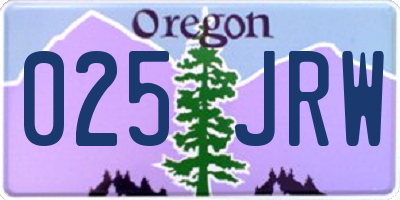 OR license plate 025JRW