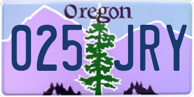 OR license plate 025JRY