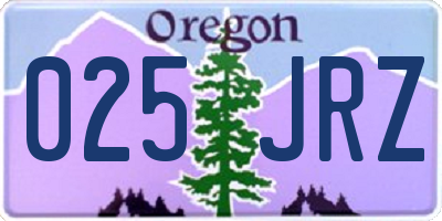 OR license plate 025JRZ