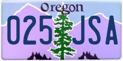 OR license plate 025JSA