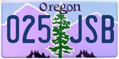 OR license plate 025JSB