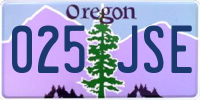 OR license plate 025JSE