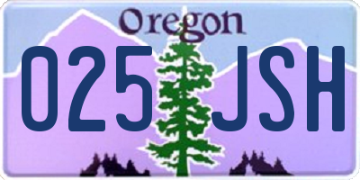 OR license plate 025JSH