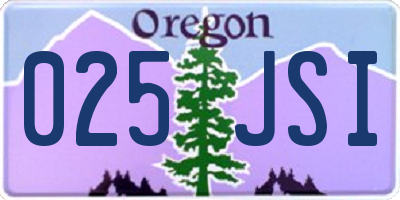 OR license plate 025JSI