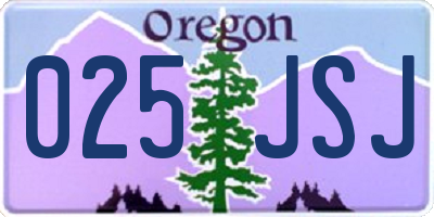OR license plate 025JSJ