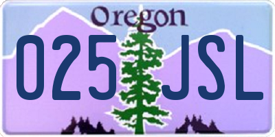 OR license plate 025JSL