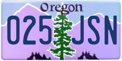 OR license plate 025JSN