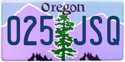 OR license plate 025JSQ