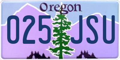 OR license plate 025JSU