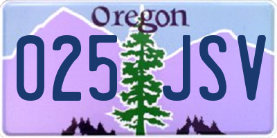 OR license plate 025JSV