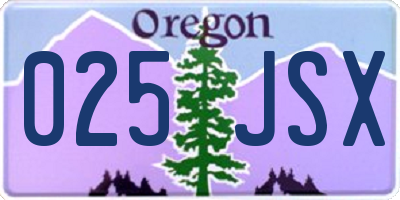 OR license plate 025JSX