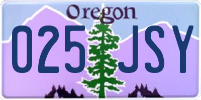 OR license plate 025JSY