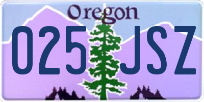 OR license plate 025JSZ