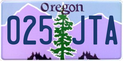 OR license plate 025JTA