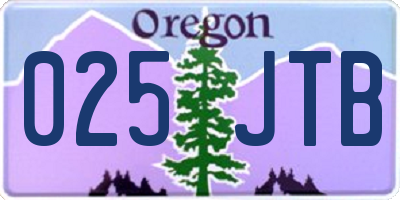 OR license plate 025JTB