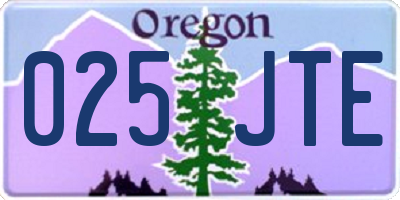 OR license plate 025JTE
