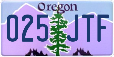 OR license plate 025JTF