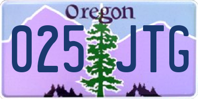 OR license plate 025JTG