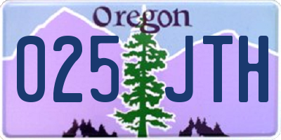 OR license plate 025JTH