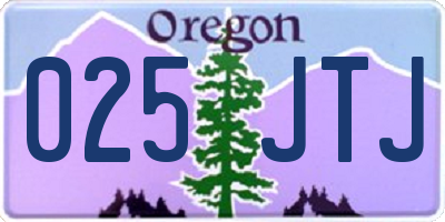 OR license plate 025JTJ
