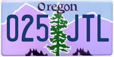 OR license plate 025JTL