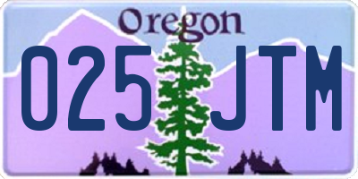 OR license plate 025JTM