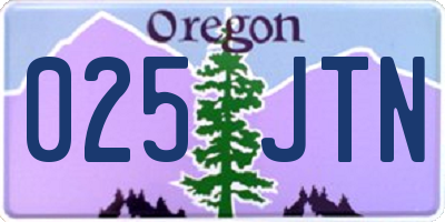 OR license plate 025JTN