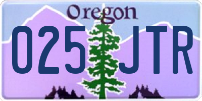 OR license plate 025JTR