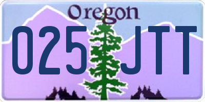 OR license plate 025JTT