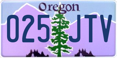 OR license plate 025JTV