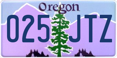 OR license plate 025JTZ
